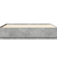 Bettgestell mit LED Betongrau 200x200 cm Holzwerkstoff