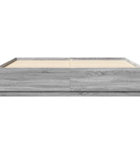 Bettgestell mit LED Grau Sonoma 200x200 cm Holzwerkstoff