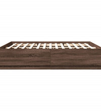 Bettgestell mit LED Braun Eichen-Optik 200x200 cm Holzwerkstoff