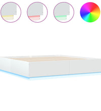 Bettgestell mit LED Weiß 180x200 cm Holzwerkstoff