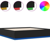 Bettgestell mit LED Schwarz 180x200 cm Holzwerkstoff