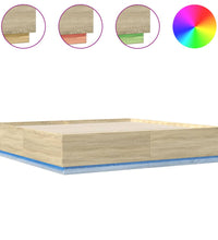 Bettgestell mit LED Sonoma-Eiche 180x200cm Holzwerkstoff