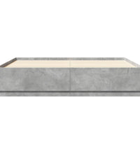 Bettgestell mit LED Betongrau 180x200 cm Holzwerkstoff