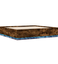 Bettgestell mit LED Räuchereiche 180x200 cm Holzwerkstoff