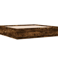Bettgestell mit LED Räuchereiche 180x200 cm Holzwerkstoff