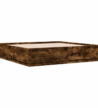 Bettgestell mit LED Räuchereiche 180x200 cm Holzwerkstoff