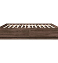 Bettgestell mit LED Braun Eichen-Optik 180x200 cm Holzwerkstoff