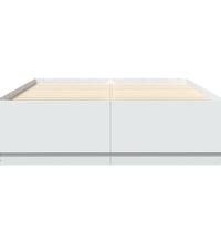 Bettgestell mit LED Weiß 160x200 cm Holzwerkstoff