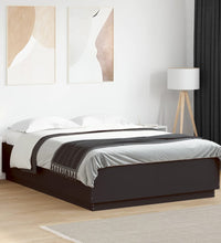 Bettgestell mit LED Schwarz 160x200 cm Holzwerkstoff