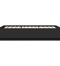 Bettgestell mit LED Schwarz 160x200 cm Holzwerkstoff