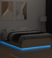 Bettgestell mit LED Sonoma-Eiche 160x200 cm Holzwerkstoff