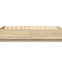 Bettgestell mit LED Sonoma-Eiche 160x200 cm Holzwerkstoff