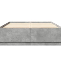 Bettgestell mit LED Betongrau 160x200 cm Holzwerkstoff