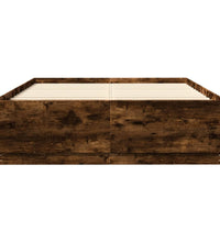 Bettgestell mit LED Räuchereiche 160x200 cm Holzwerkstoff
