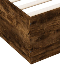 Bettgestell mit LED Räuchereiche 160x200 cm Holzwerkstoff