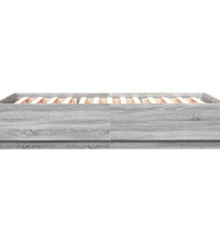 Bettgestell mit LED Grau Sonoma 160x200 cm Holzwerkstoff