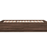 Bettgestell mit LED Braun Eichen-Optik 160x200 cm Holzwerkstoff