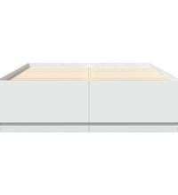 Bettgestell mit LED Weiß 150x200 cm Holzwerkstoff