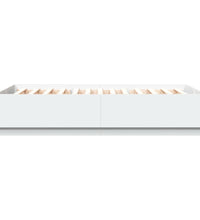 Bettgestell mit LED Weiß 150x200 cm Holzwerkstoff