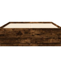 Bettgestell mit LED Räuchereiche 150x200cm Holzwerkstoff