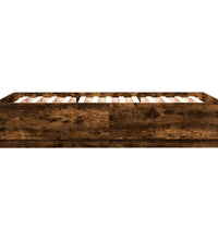 Bettgestell mit LED Räuchereiche 150x200cm Holzwerkstoff