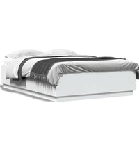 Bettgestell mit LED Weiß 140x200 cm Holzwerkstoff