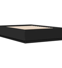 Bettgestell mit LED Schwarz 140x200 cm Holzwerkstoff