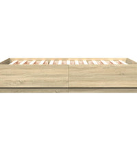 Bettgestell mit LED Sonoma-Eiche 140x200 cm Holzwerkstoff
