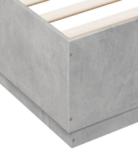 Bettgestell mit LED Betongrau 140x200 cm Holzwerkstoff