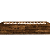 Bettgestell mit LED Räuchereiche 140x200 cm Holzwerkstoff