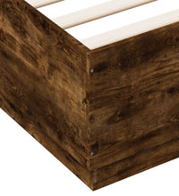 Bettgestell mit LED Räuchereiche 140x200 cm Holzwerkstoff