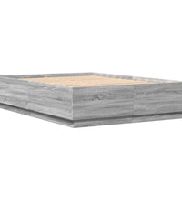 Bettgestell mit LED Grau Sonoma 140x200 cm Holzwerkstoff