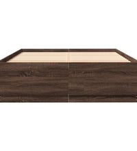 Bettgestell mit LED Braun Eichen-Optik 140x200 cm Holzwerkstoff