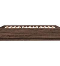 Bettgestell mit LED Braun Eichen-Optik 140x200 cm Holzwerkstoff