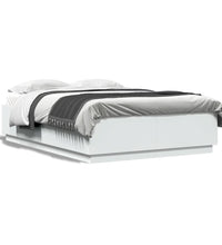 Bettgestell mit LED Weiß 120x200 cm Holzwerkstoff