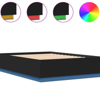 Bett mit LED-Beleuchtung ohne Matratze Schwarz 120x200 cm