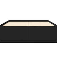 Bett mit LED-Beleuchtung ohne Matratze Schwarz 120x200 cm