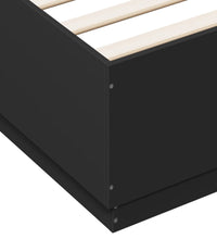 Bett mit LED-Beleuchtung ohne Matratze Schwarz 120x200 cm