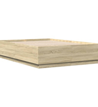 Bettgestell mit LED Sonoma-Eiche 120x200 cm Holzwerkstoff