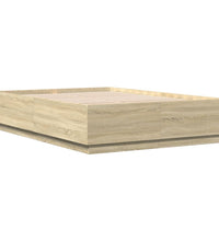 Bettgestell mit LED Sonoma-Eiche 120x200 cm Holzwerkstoff
