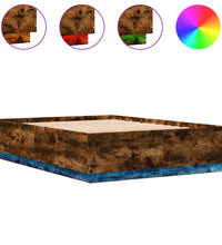 Bettgestell mit LED Räuchereiche 120x200cm Holzwerkstoff