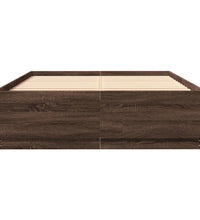 Bettgestell mit LED Braun Eichen-Optik 120x200 cm Holzwerkstoff