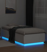 Bettgestell mit LED Weiß 100x200 cm Holzwerkstoff