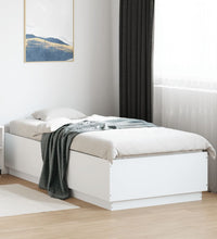 Bettgestell mit LED Weiß 100x200 cm Holzwerkstoff