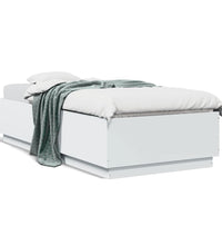 Bettgestell mit LED Weiß 100x200 cm Holzwerkstoff