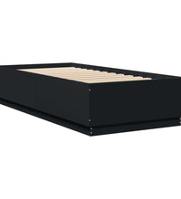 Bettgestell mit LED Schwarz 100x200 cm Holzwerkstoff