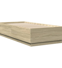 Bettgestell mit LED Sonoma-Eiche 100x200 cm Holzwerkstoff