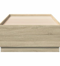 Bettgestell mit LED Sonoma-Eiche 100x200 cm Holzwerkstoff