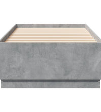 Bettgestell mit LED Betongrau 100x200 cm Holzwerkstoff