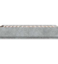 Bettgestell mit LED Betongrau 100x200 cm Holzwerkstoff